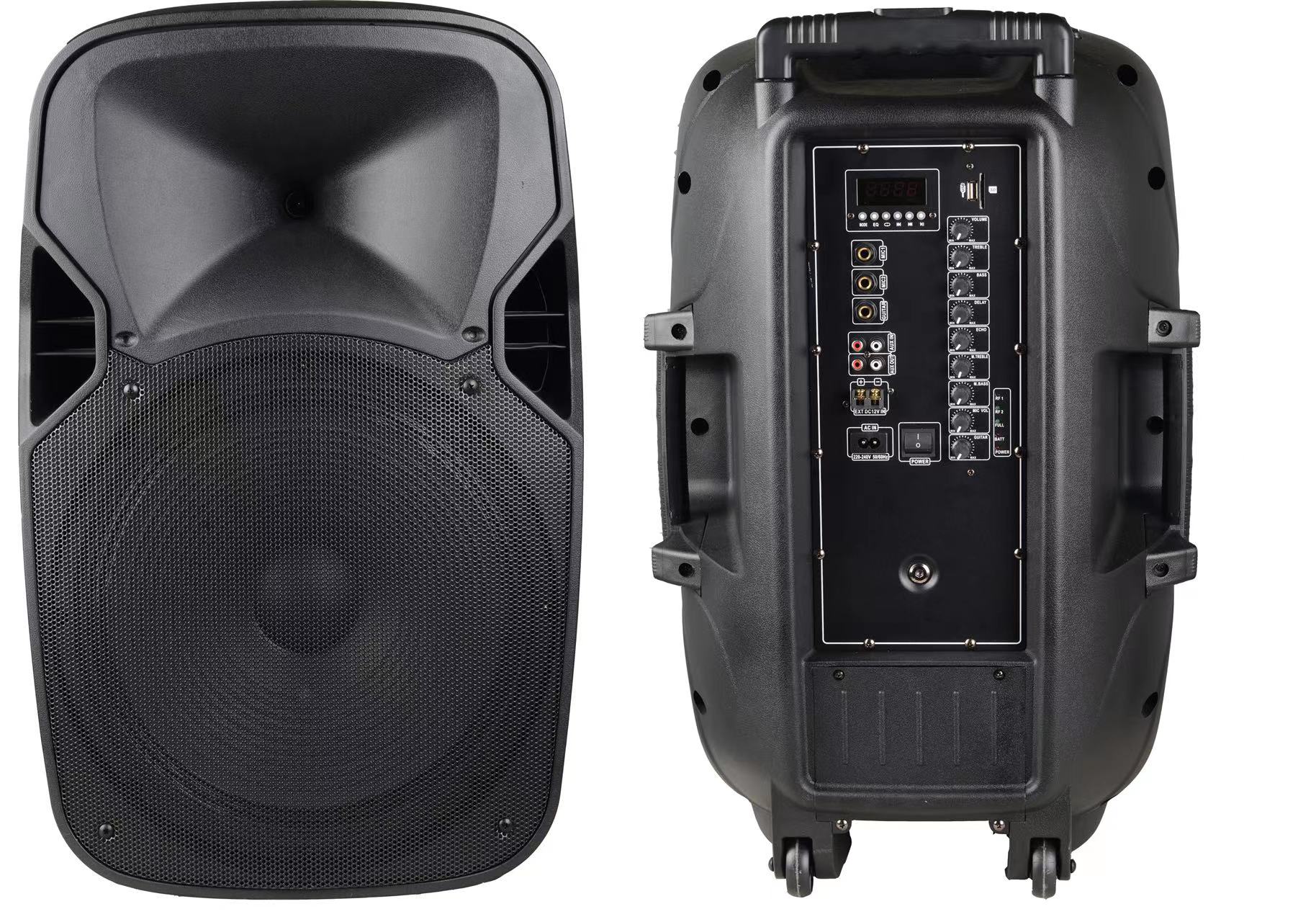 12/15 trolley speaker with dual UHF wireless microphone