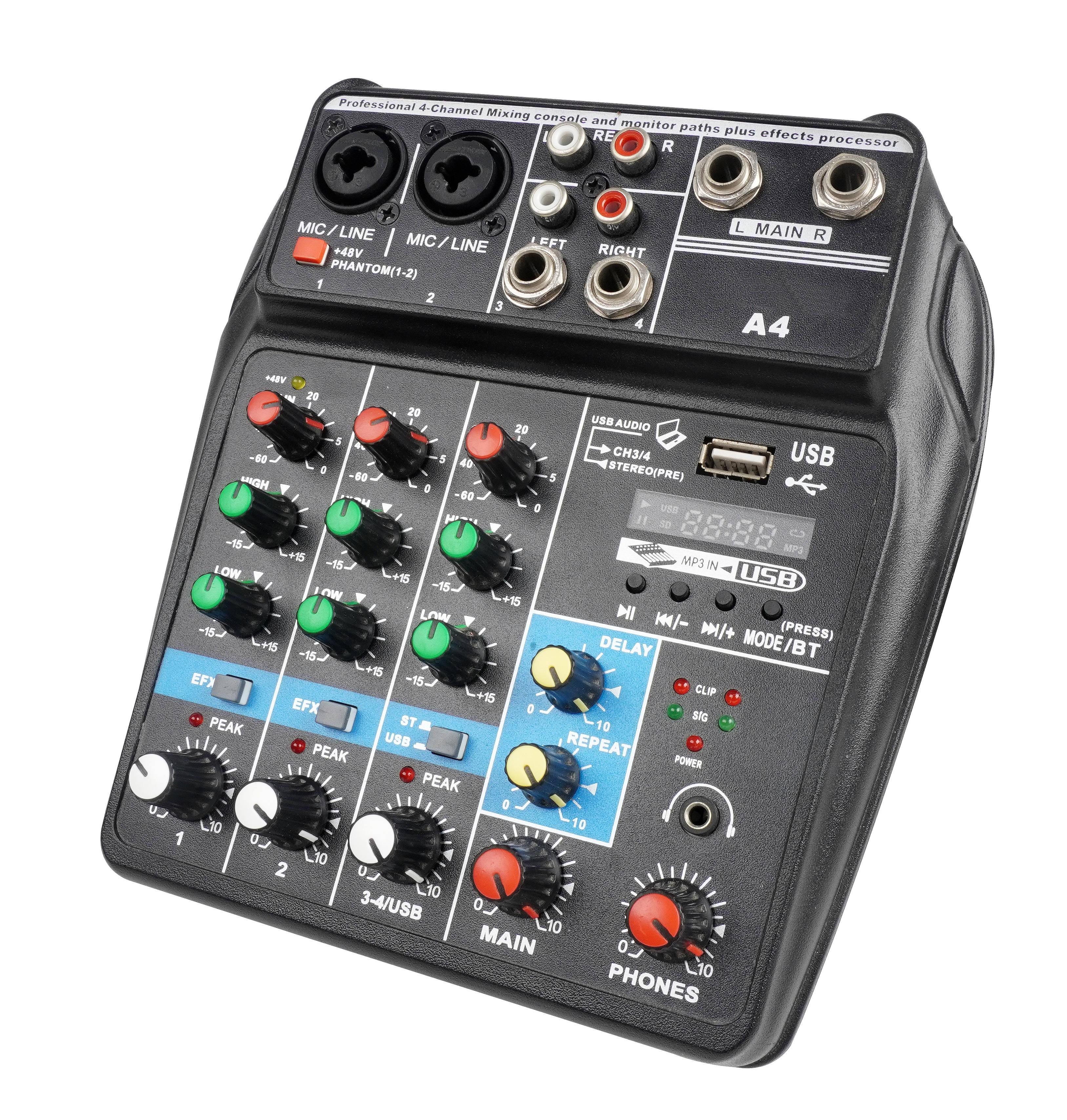 USB interface 4 channels N4 Mini audio Mixer perfect for home karaoke