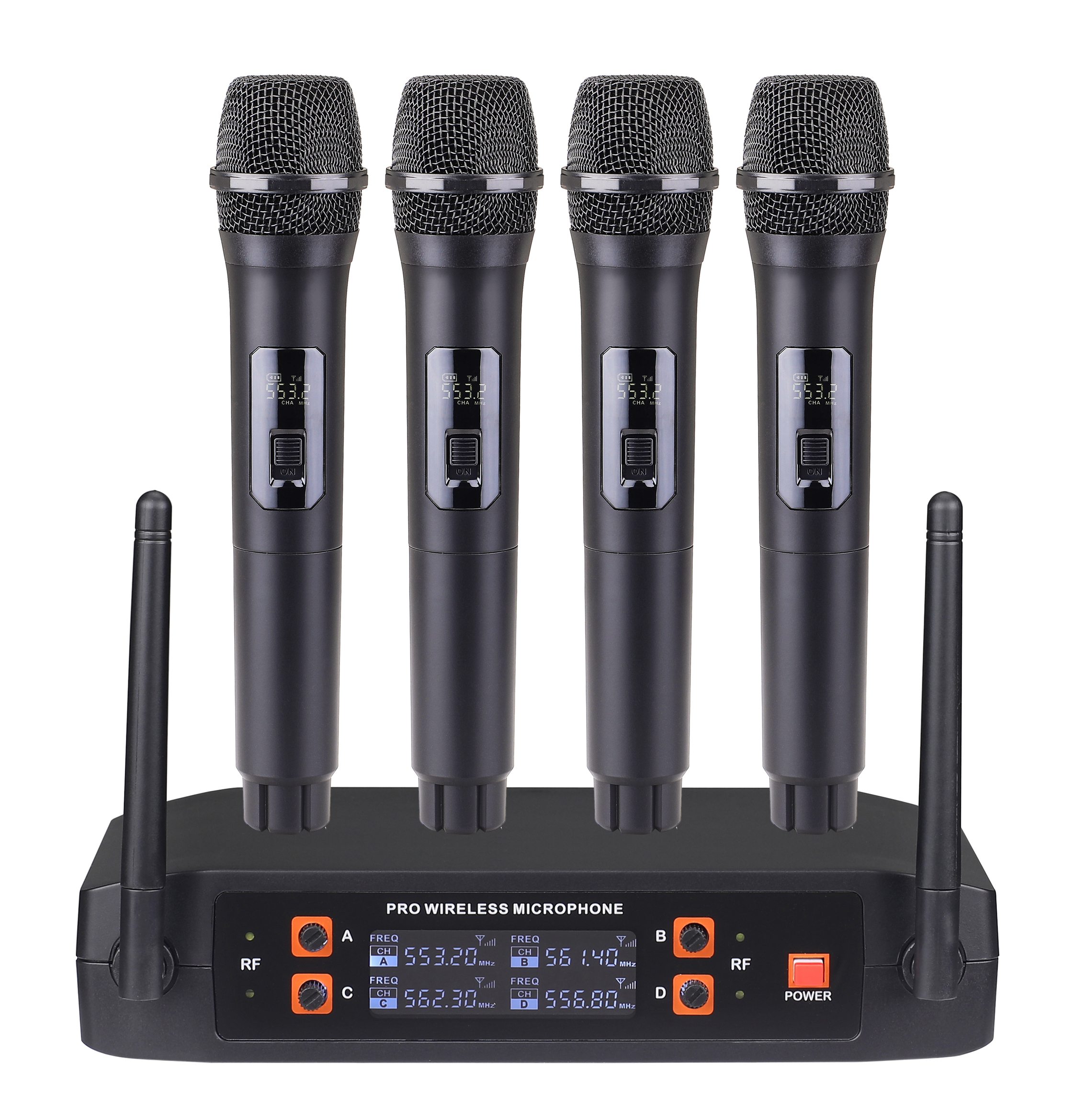 JS-140 four in one wireless microphone Digital Professional UHF Wireless Microphone Mic System