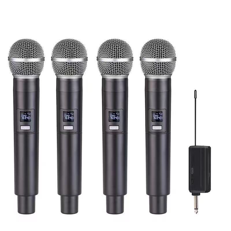 JS-404 four channel rechargeable universal wireless microphone system 4in1